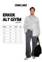 Acero men's organic cotton elastic waist label detailed gray sweatpants - 6