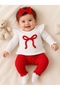 Bow Detailed Baby Girl Set - 3