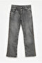 Women's Stretch Fabric Straight Fit Gray Jean Pants - 3