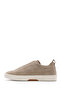 Men's Beige Thick Soled Sports Shoes, Suede Leather Sneaker 26Sfd631610 - 3
