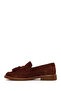 Women's Brown Tasseled Suede Leather Loafer 26Pfd510810 - 3