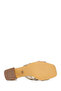 Women's Gold Thick Heeled Knitted Metallic Slippers 26Sfd442232 - 5