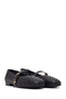 Women's Black Buckle Leather Ballerinas 26Pfd350818 - 2