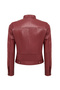 Vicky Women's Burgundy Judge Collar Short Leather Jacket 25Sge5170R3 - 2