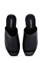 Women's Black Leather Slippers with Filled Heels 26Sfd152018 - 4