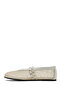 Women's Beige Buckle Mesh Fabric Ballerinas, Summer Shoes 25Sfd18136F - 2