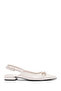 Women's Cream Open-Back Buckle Ballerinas 26Pfe400118