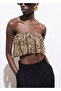 Animal Print Crop Blouse