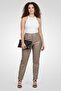 Women Slim Fit Solid Straight Leg Pants, Taupe - 2