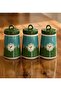 3-Piece Luxury Piano Bird Green 750 ml Jar Set Vacuum Lid Storage Container