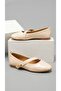 Women's Beige Drop Buckle Patent Leather Ballerinas 1cm Bynddam01 - 8