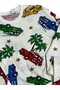 Boys' Cotton Fabric White Color Holiday Car Pattern Long Sleeve Winter Pajama Set - 3