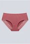 Women's Triple Cotton and Lace Hipster Panties 4377 Dusty Rose-Mink-Brown Color - 4