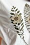 Women's Black 100% Cotton Regular Fit Floral Embroidered Knitted T-Shirt - 7