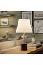 Mermax E27 Marble Base Table Lamp With Pull Switch 33x59cm - Satin Brass/red