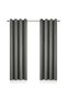 Fs.habitat Textured Velvet Black Out Curtain Pair 135x300cm - Grey - 3