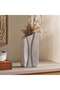 Aral Handpainted Paper Mache Decor Vase 15x8x32cm - White