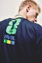 Boxy Fit Brazil Printed Short Sleeve Navy Blue T-Shirt I0286Ax26Sm - 6