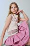 100% Cotton Crew Neck Floral Ecru Undershirt for Girls H7057A826Hs - 3