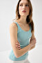 Thin Strap Basic Cotton Undershirt - Turquoise - 5