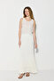 Sequin Detailed Pleated Lined Knitwear Skirt - White - 2