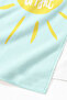 Sun-Themed Turquoise Yellow Beach Towel - Minimalist Summer Style Quick-Dry Microfiber Towel - 3