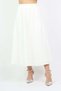 Solid Midi Skirt with Elastic Waist - 2