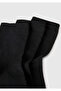 Unisex Black Cotton Blend Triple Sock Set - 2