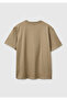 Men's Khaki 100% Cotton Regular Fit Graphic Printed T-Shirt - 2
