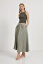 Women's Summer Sleeveless Stretchy Crew Neck Khaki Blouse - 3