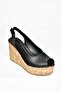 S996063509 Black Wedge Heeled Women's Shoes - 5