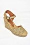 P241612004 Nude Fabric Wedge Heeled Women's Shoes - 4