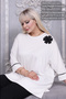 Plus Size Women's Summer High-Quality Viscose Anti-Sweat Flowy Mom T-Shirt Blouse - Floral and Stripe Detail Three-Quarter Sleeves Oversized Crew Neck Combed Cotton - 8