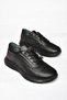 P540502403 Black/Black Genuine Leather Women's Sports Shoes - 5