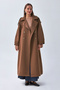 Pens Detailed Double Breasted Trench Coat Brown - 8