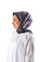 وشاح حريري Twill بنمط ليلكي مزخرف - 2
