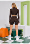 Women's Long Sleeve and Zipper Sports Bra - Brown - 3