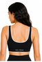 Women's Sports Bra with Stripe Detail, Supportive and Removable Pads - Black - 5