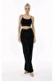 Vanes High Waist Black Jeans Black Loose Jeans Lycra Flexible Palazzo - 3