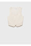 Linen Blended Fabric Vest - 3