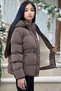 Girls' Nova Fabric Hooded Pocketed Elastic Waist Drawstring Waterproof Winter Coat Km4013 - 7