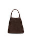 Brown Dark Suede Women's Shoulder Bag - 2