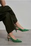 Women's Green Suede Open Back Pointed Toe Pino Heel Stiletto Un001-0830 - 3