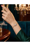 Gold-Colored Chain, Large Translucent Stone Model Steel Bracelet - 2