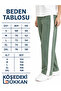 Women's Stripe Detailed Short Sleeve Premium Modal Bottom-Top Tracksuit Set - Khaki - 5
