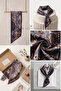Lumina Ethnic Floral Patterned Silky Textured Women's Tie Scarf – Neck Scarf - 6