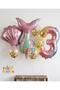 Mermaid 3 Years Old Tail Foil Balloon Set Mermaid Concept Birthday Set Age Balloon Set