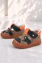 Genuine Leather Sand Color Velcro Baby Sandals