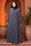 Beaded Brown Hijab Abaya 29110Kh