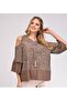 Patterned Devore Off-the-Shoulder Plus Size Blouse - 2